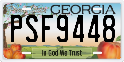 GA license plate PSF9448