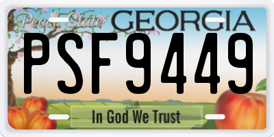GA license plate PSF9449