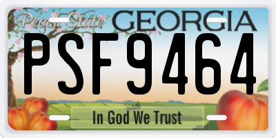 GA license plate PSF9464