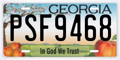 GA license plate PSF9468