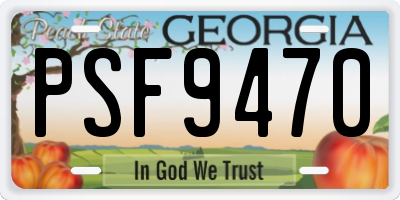 GA license plate PSF9470