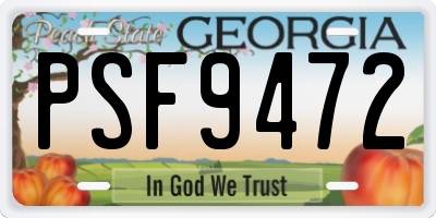GA license plate PSF9472