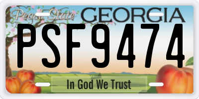 GA license plate PSF9474