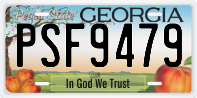 GA license plate PSF9479