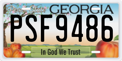 GA license plate PSF9486