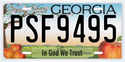 GA license plate PSF9495