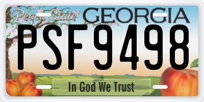 GA license plate PSF9498