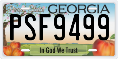 GA license plate PSF9499