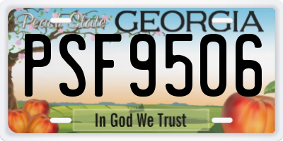 GA license plate PSF9506