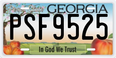 GA license plate PSF9525