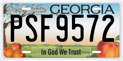 GA license plate PSF9572