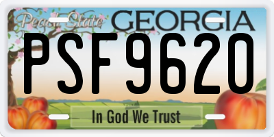GA license plate PSF9620