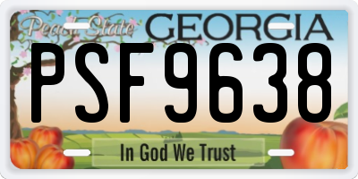 GA license plate PSF9638