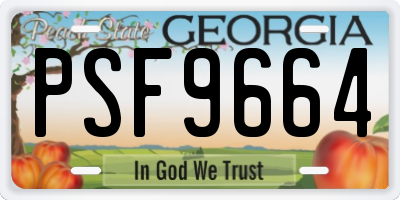GA license plate PSF9664