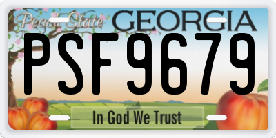 GA license plate PSF9679