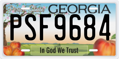 GA license plate PSF9684