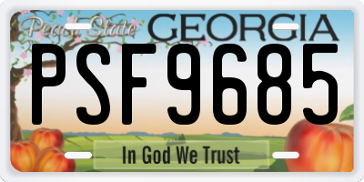 GA license plate PSF9685