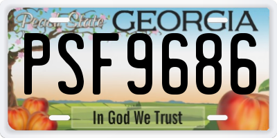 GA license plate PSF9686