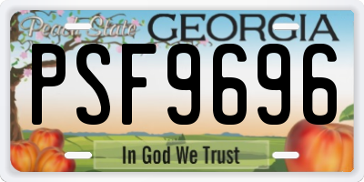 GA license plate PSF9696
