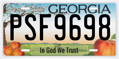 GA license plate PSF9698
