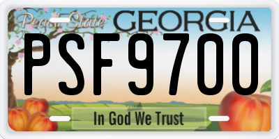 GA license plate PSF9700