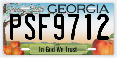GA license plate PSF9712
