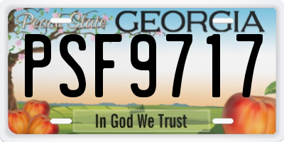 GA license plate PSF9717