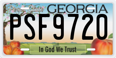 GA license plate PSF9720