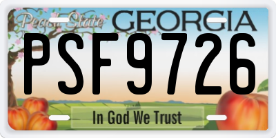 GA license plate PSF9726