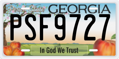 GA license plate PSF9727