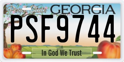 GA license plate PSF9744