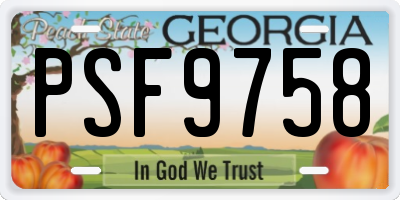 GA license plate PSF9758
