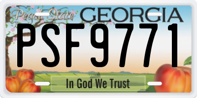 GA license plate PSF9771