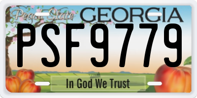 GA license plate PSF9779