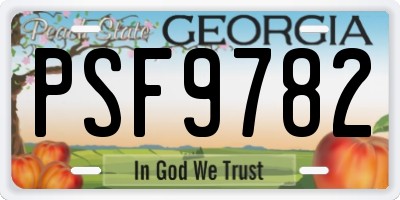 GA license plate PSF9782