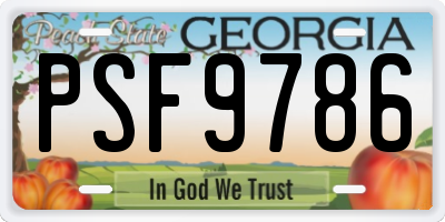 GA license plate PSF9786