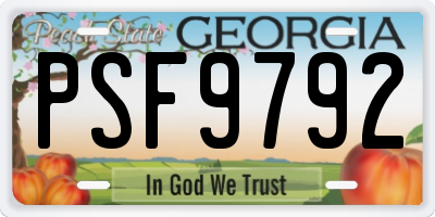 GA license plate PSF9792