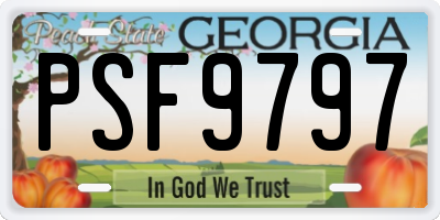 GA license plate PSF9797