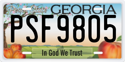 GA license plate PSF9805