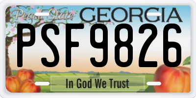 GA license plate PSF9826
