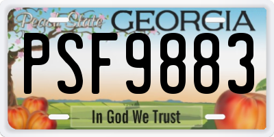GA license plate PSF9883