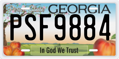 GA license plate PSF9884