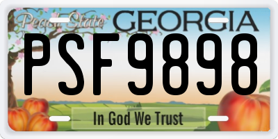 GA license plate PSF9898