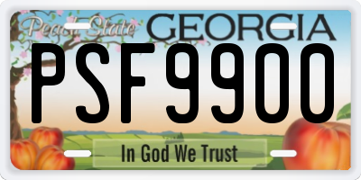 GA license plate PSF9900