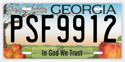 GA license plate PSF9912