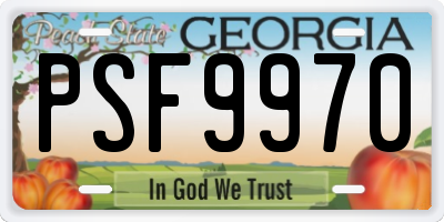 GA license plate PSF9970