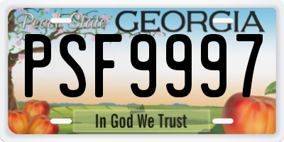 GA license plate PSF9997