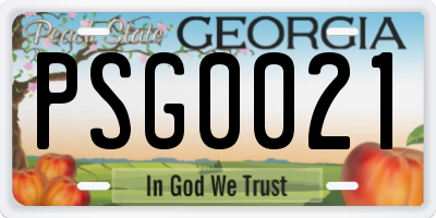 GA license plate PSG0021