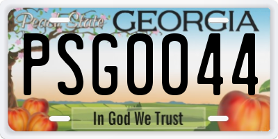 GA license plate PSG0044