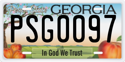 GA license plate PSG0097